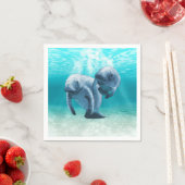 Het Zwemmen twee Manatees Servetten (Insitu)