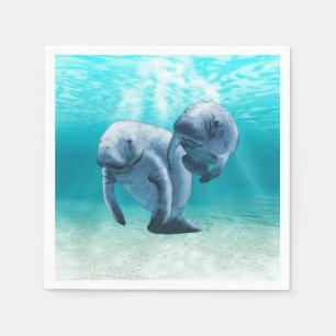 Het Zwemmen twee Manatees Servetten