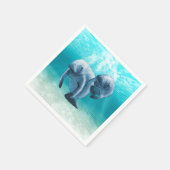 Het Zwemmen twee Manatees Servetten (Hoek)