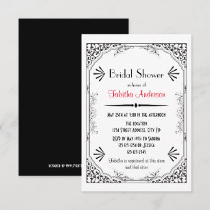 Het zwerven 20s - 3x5 Bridal Uitnodiging van de Sh