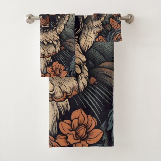 Het zwerven met het Stunning Tattoo van de Tijger  Bad Handdoek (Insitu)