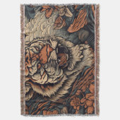 Het zwerven met het Stunning Tattoo van de Tijger Deken (Voorkant Verticaal)