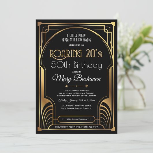 Het zwerven nodigt 20s de Dag van de Dag uit Kaart (Staand voorkant)