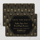 Het zwerven van 20s Grote Kunst van Gatsby bespaar Save The Date (Voorkant / Achterkant)