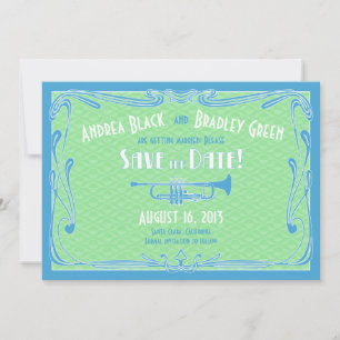 Het zwerven van 20s Twenties Trumpet Wedding spare Kaart