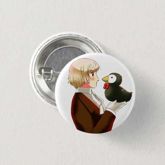 Hetalia Iceland & Mr Puffin Button (Voorkant /achterkant)