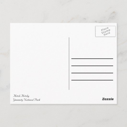 Hetch Hetchy Yosemite Postcard Briefkaart (Achterkant)