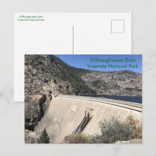 Hetch Hetchy's O'Shaughnessy Dam in Yosemite Briefkaart (Voorkant / Achterkant)