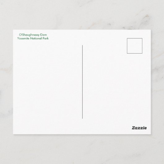 Hetch Hetchy's O'Shaughnessy Dam in Yosemite Briefkaart (Achterkant)