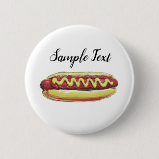HETDOG VOEDSEL VECTORONTWERP RONDE BUTTON 5,7 CM