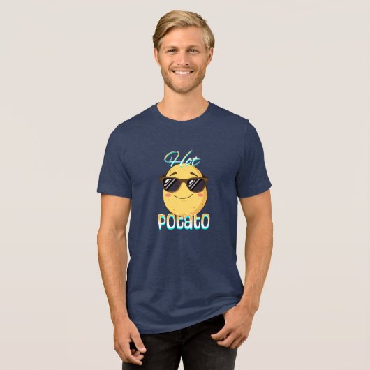 hete aardappel | Grappige aardappelpun Tri-Blend Shirt (Voorkant volledig)