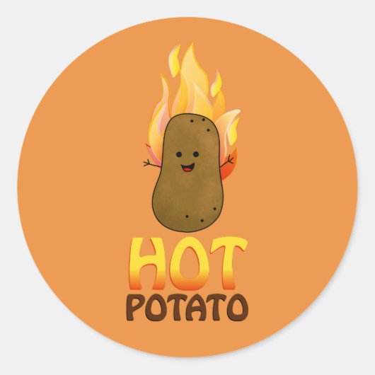 Hete Aardappel Ronde Sticker (Voorkant)