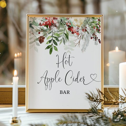 Hete Apple Cider bar winter groenblijvend Poster