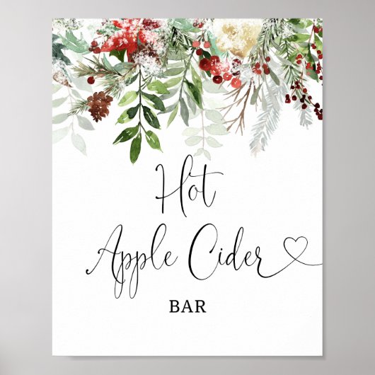 Hete Apple Cider bar winter groenblijvend Poster (Voorkant)