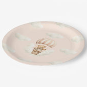 Hete ballon Teddy Bear Meisje Baby shower Borden Papieren Bordje (Gekanteld)