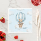 Hete ballon teddybeer neutraal Baby shower servet (Insitu)