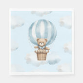 Hete ballon teddybeer neutraal Baby shower servet (Voorkant)