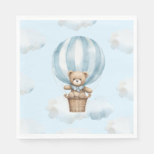 Hete ballon teddybeer neutraal Baby shower servet