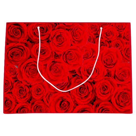 Hete Bloem Rode Rozen Groot Cadeauzakje (Voorkant)