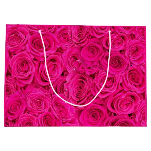 Hete Bloem Roze Rozen Groot Cadeauzakje (Achterkant)