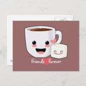 Hete Briefkaart cacao en Marshmallow (Voorkant / Achterkant)