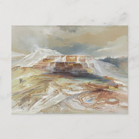 Hete bronnen van Gardiner's River, Yellowstone Briefkaart (Voorkant)