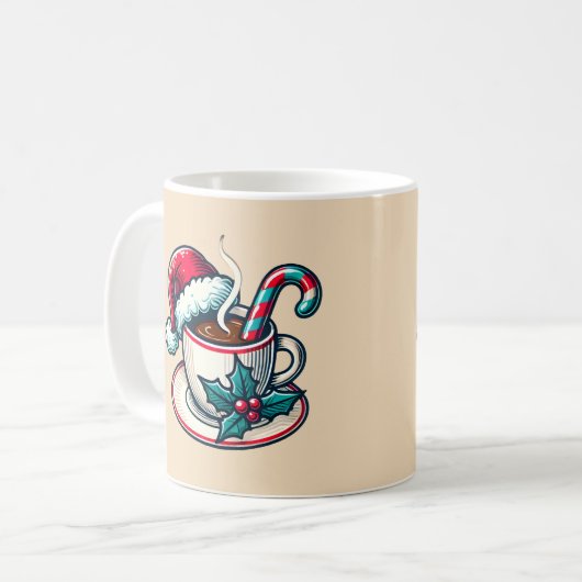 Hete Cacao Cup van Santa Clause Koffiemok (Voorkant links)