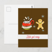 Hete cacao drink + peperkoek man briefkaart (Voorkant / Achterkant)