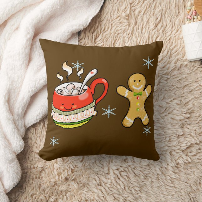 Hete cacao drink + peperkoek man kussen (Deken)