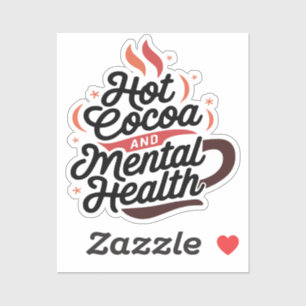 Hete cacao en geestelijke gezondheid aangepaste vi sticker