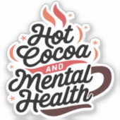 Hete cacao en geestelijke gezondheid aangepaste vi sticker (Voorkant)