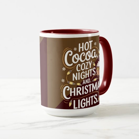 Hete cacao en gezellige nachten. mok (Voorkant rechts)