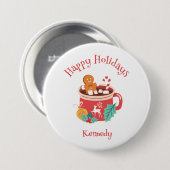 Hete Cacao en Gingerbread Ronde Button 7,6 Cm (Voorkant /achterkant)