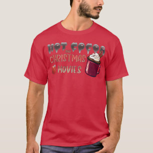 hete cacao en kerstfilms familie t-shirt