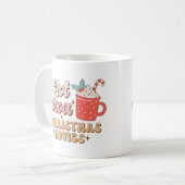 Hete Cacao en Kerstmisfilms Retro Koffiemok (Voorkant links)