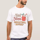 Hete Cacao en Kerstmisfilms Retro T-shirt (Voorkant)