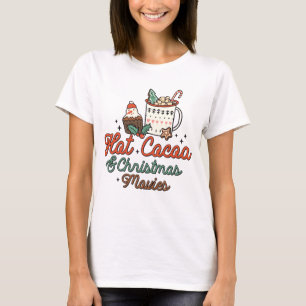 Hete Cacao en Kerstmisfilms Retro T-shirt