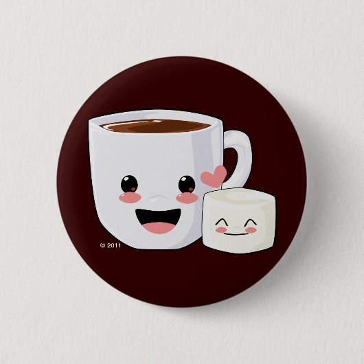 Hete cacao en Marshmallow Button (Voorkant)