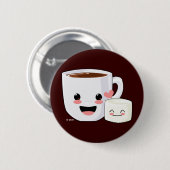 Hete cacao en Marshmallow Button (Voorkant /achterkant)