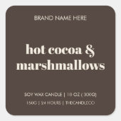 Hete cacao en marshmallows | Gezellige winter mini Vierkante Sticker (Voorkant)