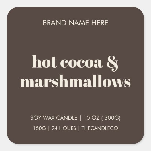 Hete cacao en marshmallows | Gezellige winter mini Vierkante Sticker (Voorkant)