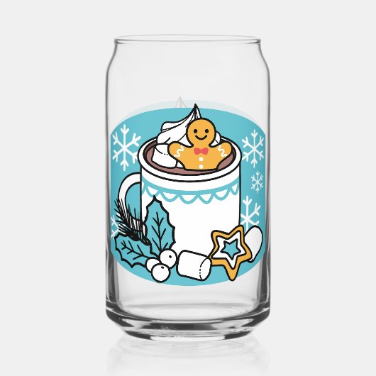 Hete cacao en wintercharme - Snow Herfst Cocoa Cal Blikvorm Glas (Voorkant)