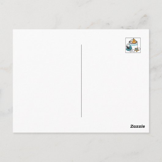 Hete cacao en wintercharme - Snow Herfst Cocoa Cal Briefkaart (Achterkant)