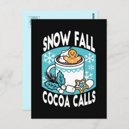 Hete cacao en wintercharme - Snow Herfst Cocoa Cal Briefkaart