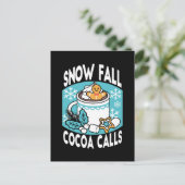 Hete cacao en wintercharme - Snow Herfst Cocoa Cal Briefkaart (Staand voorkant)