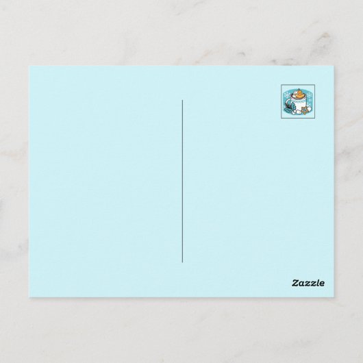 Hete cacao en wintercharme - Snow Herfst Cocoa Cal Briefkaart (Achterkant)