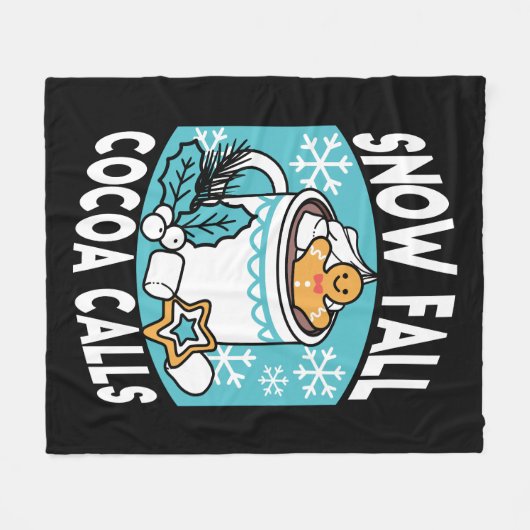 Hete cacao en wintercharme - Snow Herfst Cocoa Cal Fleece Deken (Voorkant (Horizontaal))