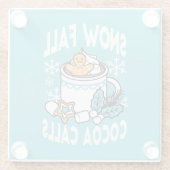 Hete cacao en wintercharme - Snow Herfst Cocoa Cal Glazen Onderzetter (Achterkant)