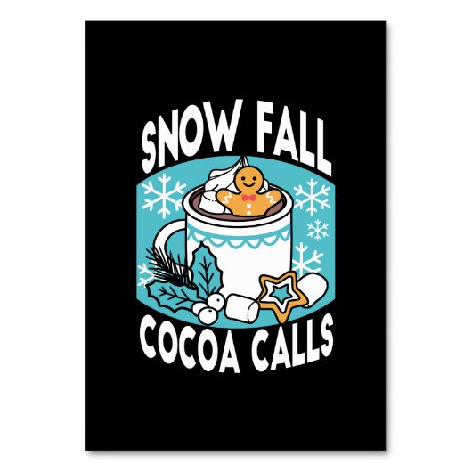 Hete cacao en wintercharme - Snow Herfst Cocoa Cal Kaart (Voorkant)