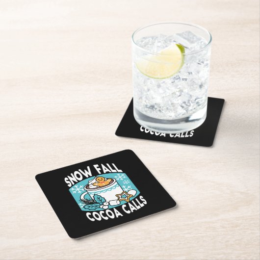 Hete cacao en wintercharme - Snow Herfst Cocoa Cal Kartonnen Onderzetters (Insitu)
